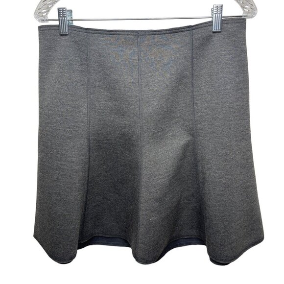 Ann Taylor Gray Mini Skirt Womens 10 Flare Skater Work Casual Stretch - Picture 1 of 7